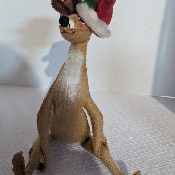 Annalee 1965 reindeer 8" mobilitee plush doll Christmas holidays USA - Picture 2 of 11